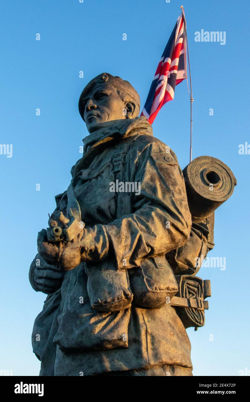 11112019 Portsmouth, Hampshire, UK The Yomper Royal Marine statue