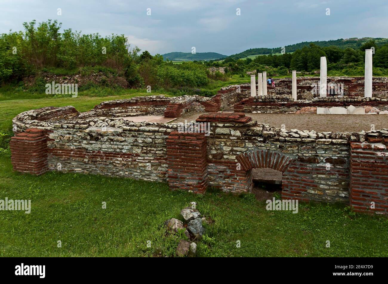 View of some of the preserved ruins of the ancient Roman complex of ...