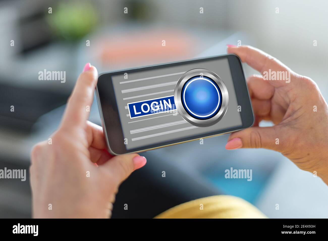 Phone Log In Smartphone screen displaying a login concept Stock Photo - Alamy