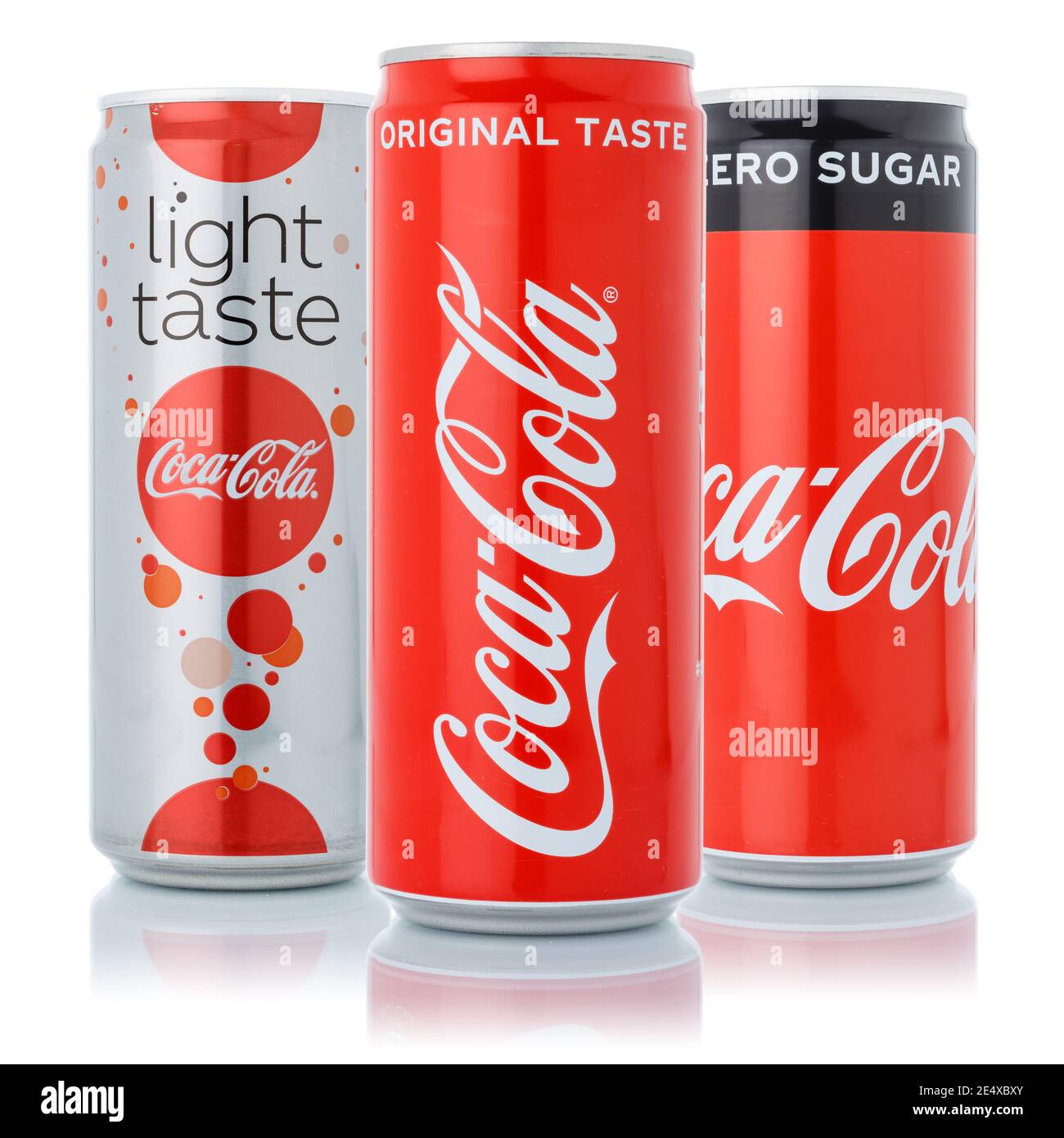 Stuttgart, Germany January 11, 2021 Coca Cola CocaCola products lemonade soft drink in can