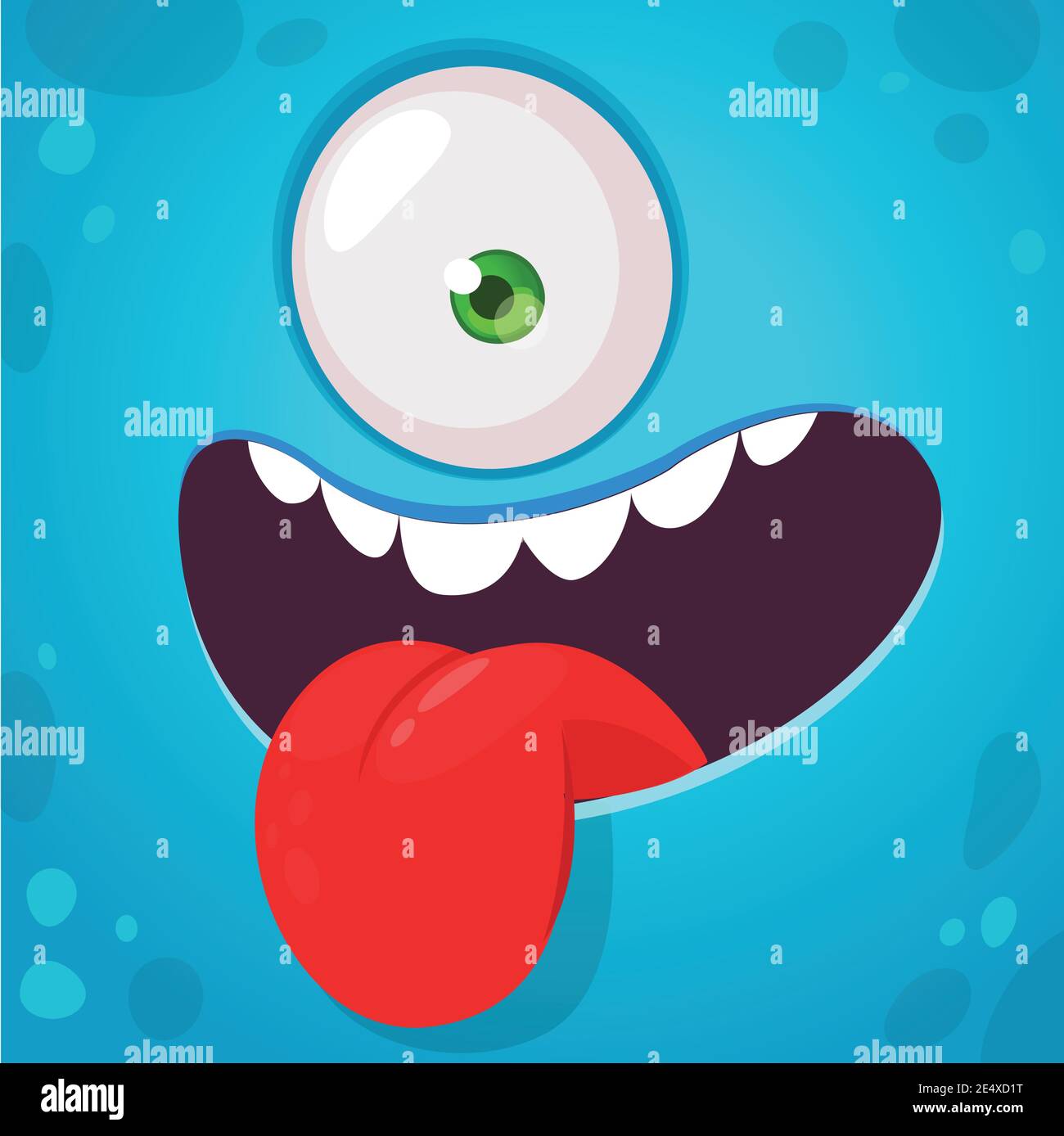 Funny cartoon monster face expression showing tongue. Vector Halloween ...