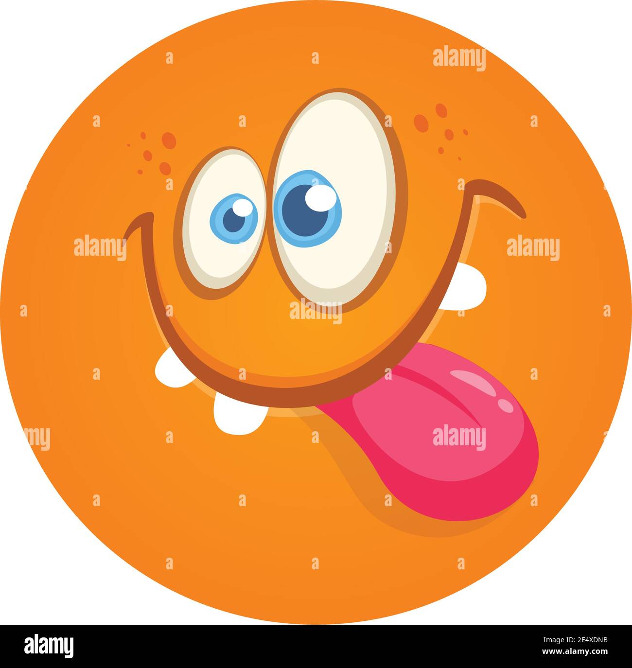 Funny cartoon monster face showing tongue. Vector Halloween monster ...