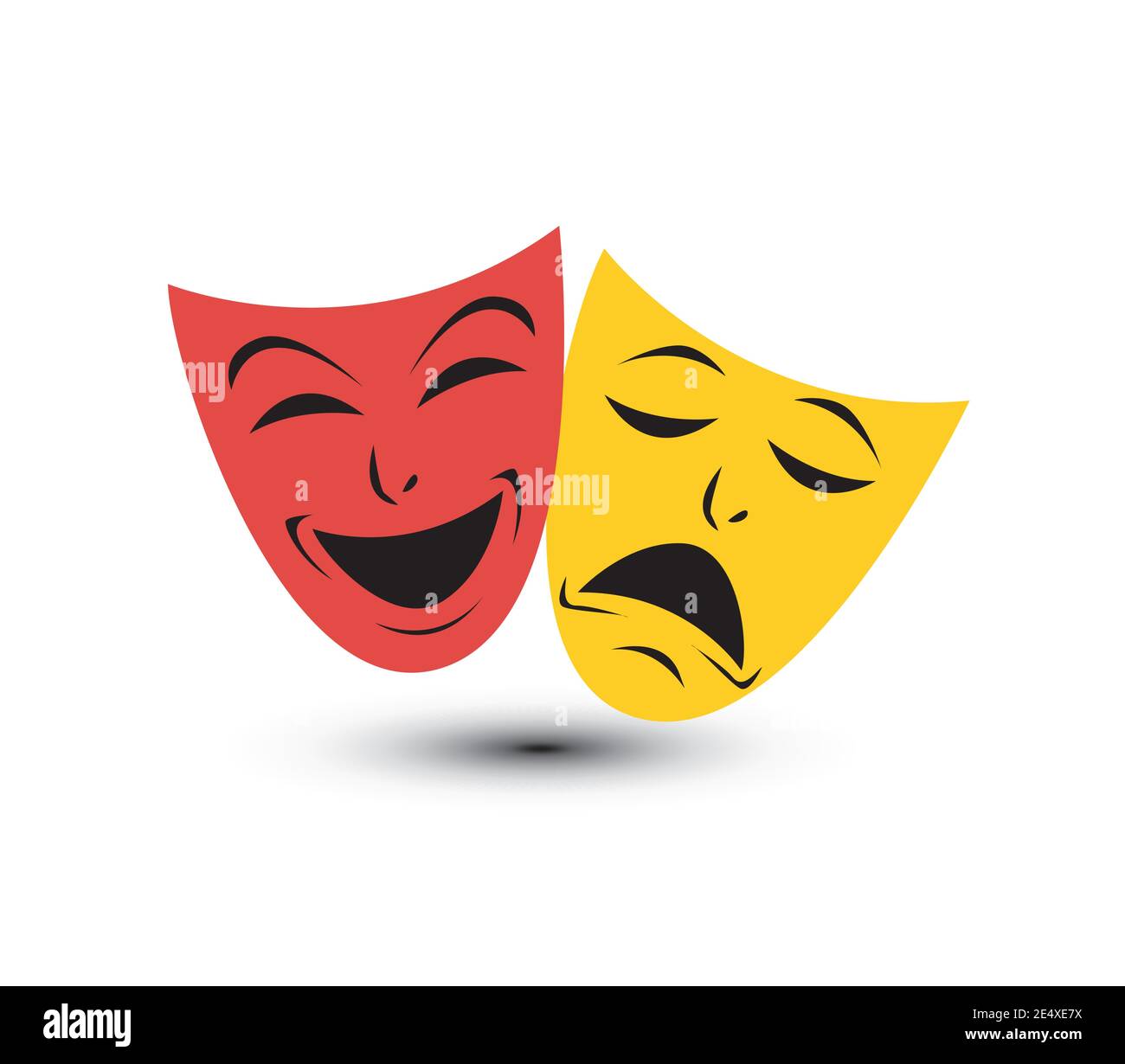 Theater icon with happy and sad masks. VECTOR illustration. Stock Vector
