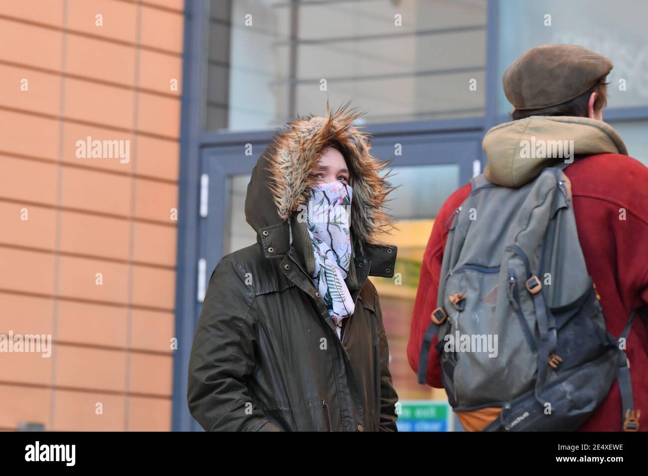Rhian Graham, 29, arrives at Bristol Magistrates' Court where she and three others are appearing charged with criminal damage over the toppling of the Edward Colston statue in Bristol during the Black Lives Matter protests in June last year. Picture date: Monday January 25, 2021. Stock Photo