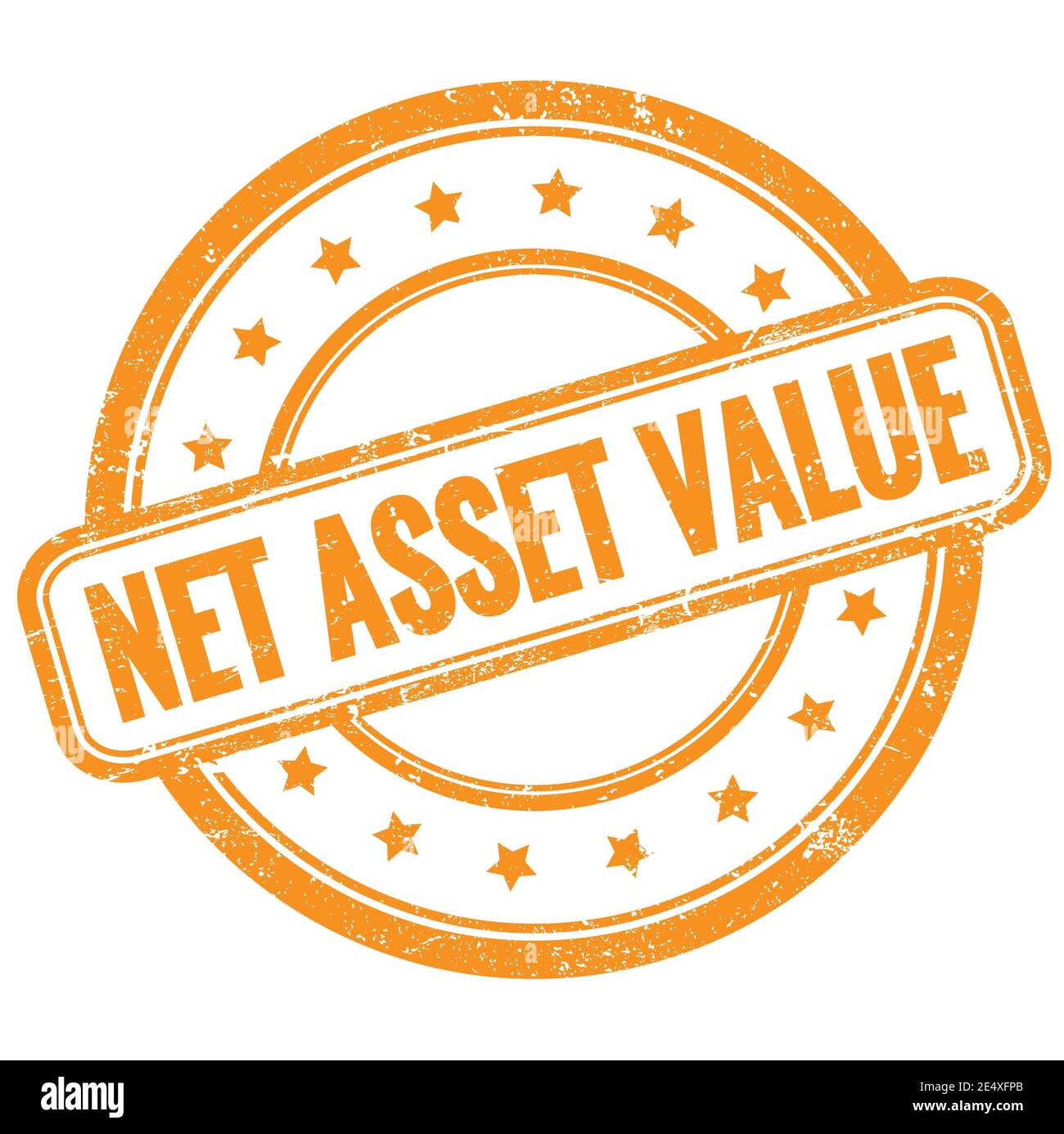 NET ASSET VALUE text on orange vintage grungy round rubber stamp Stock ...