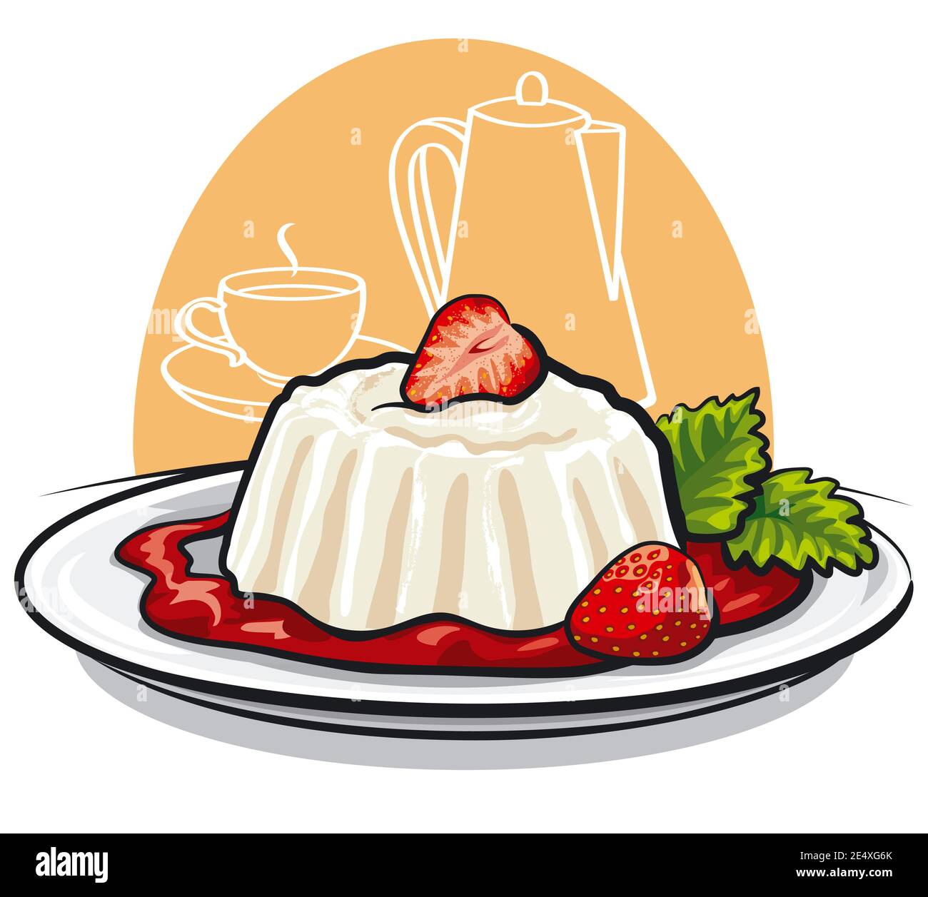 Dessert panna cotta Stock Vector Images - Alamy