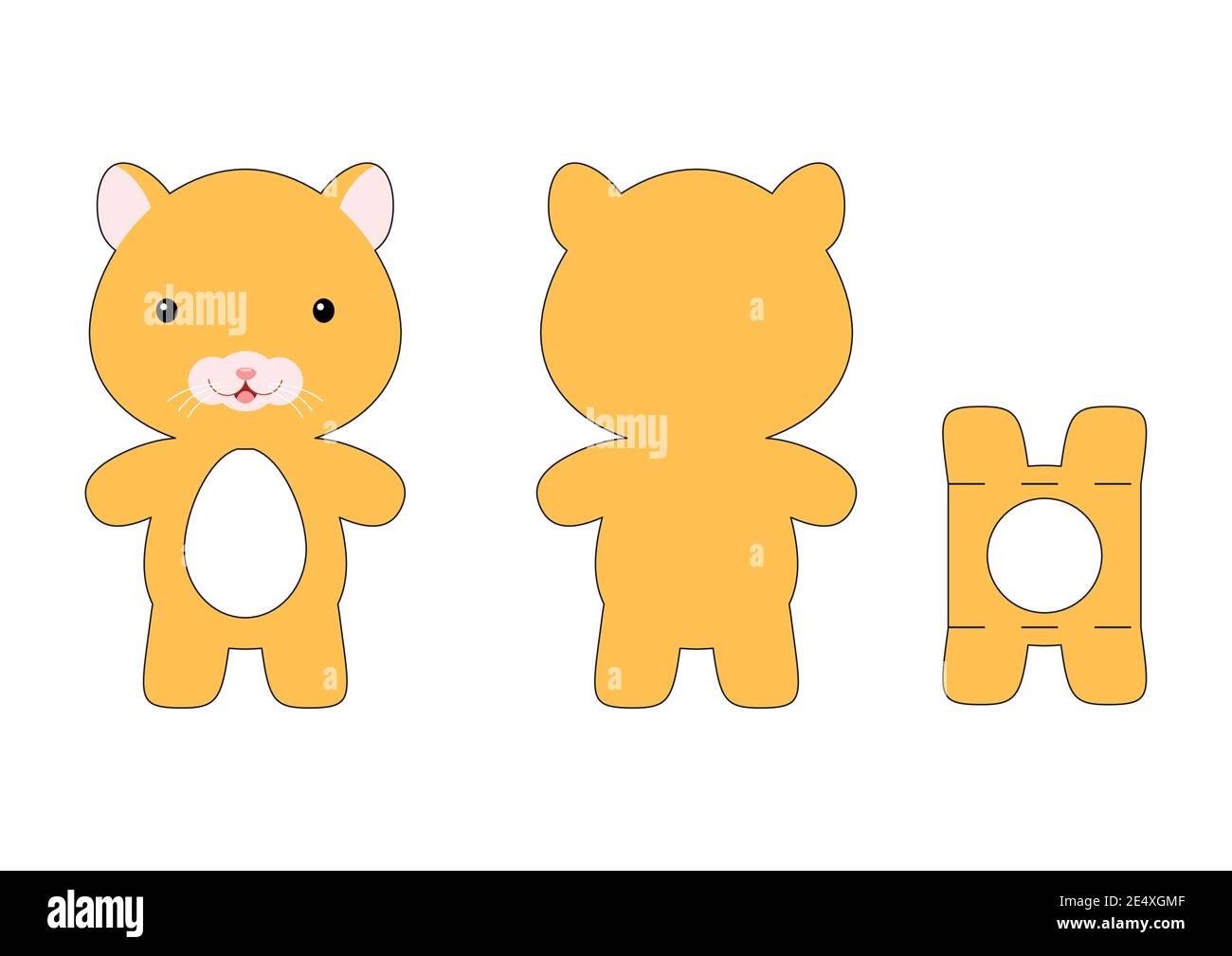 Cute die cut hamster chocolate egg holder template. Retail paper box ...
