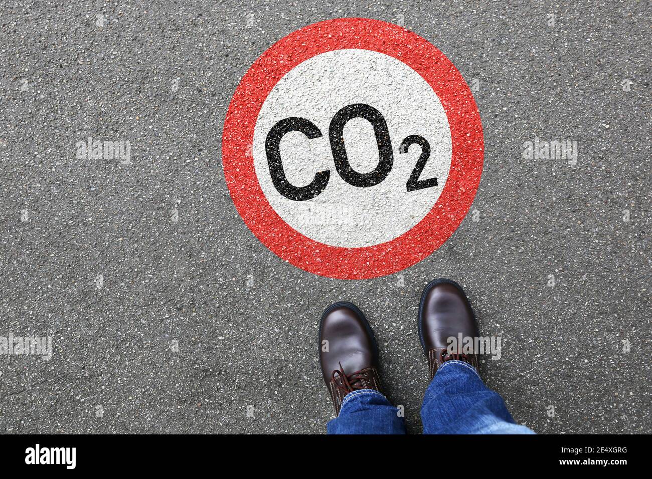 Man people CO2 emissions emission Carbon dioxide air pollution reduction zone concept Stock Photo
