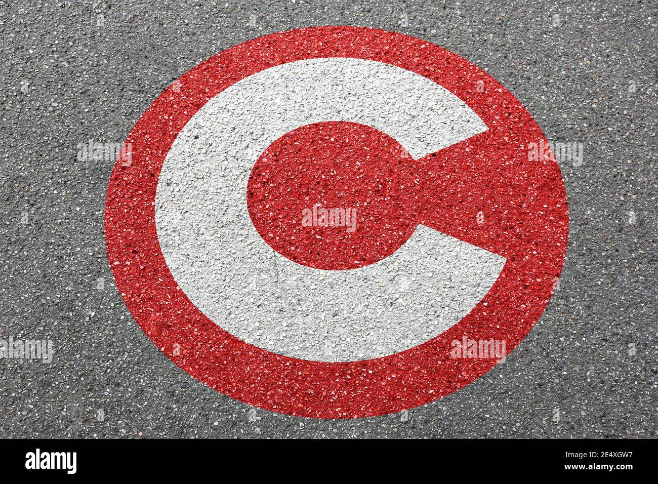 Congestion charge London city toll road street town pay paying clean air sign zone concept Stock Photo