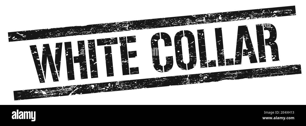 WHITE COLLAR text on black grungy rectangle stamp sign Stock Photo Alamy