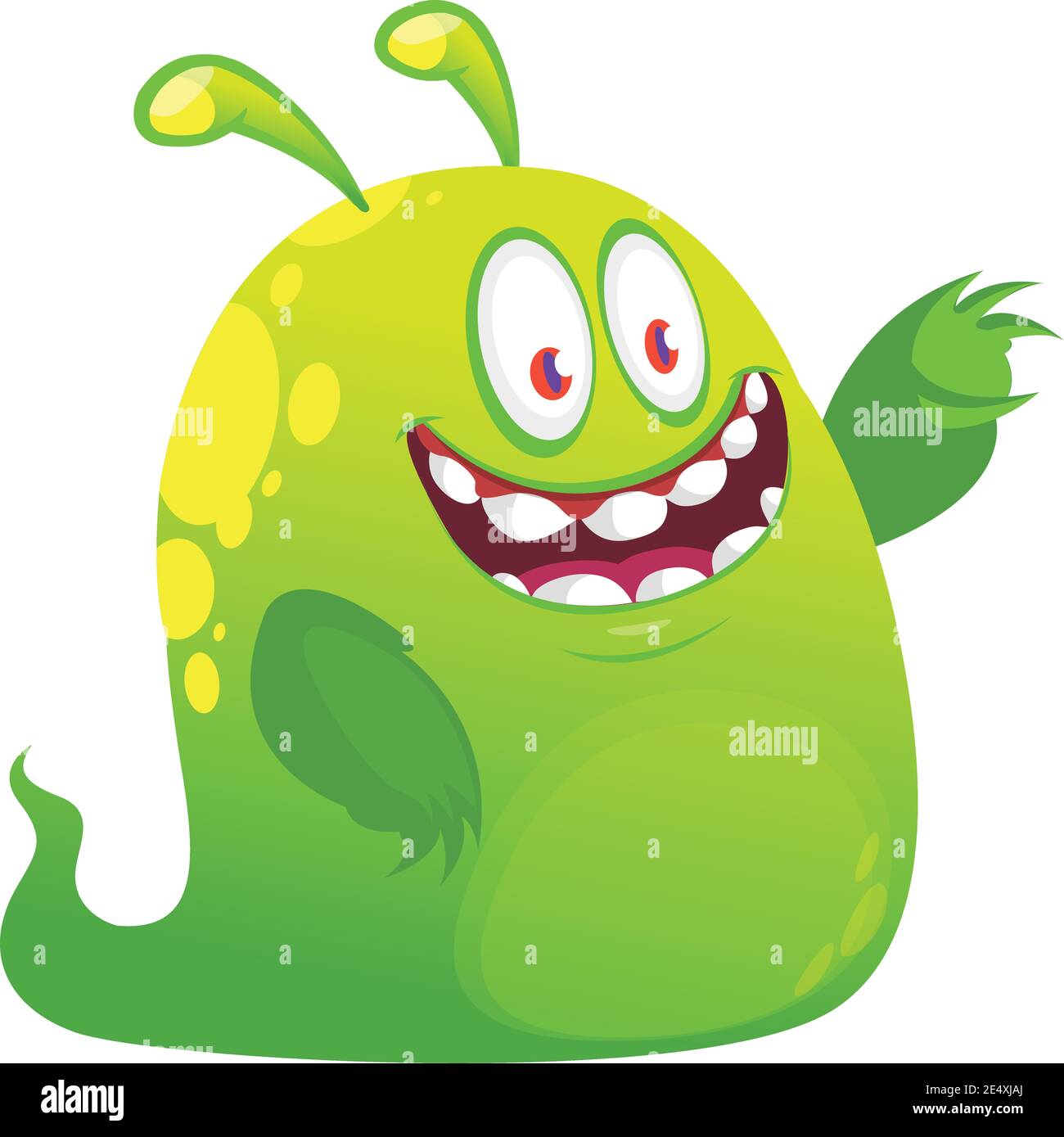 Funny cartoon green monster blob. Vector Halloween illustration Stock  Vector Image & Art - Alamy