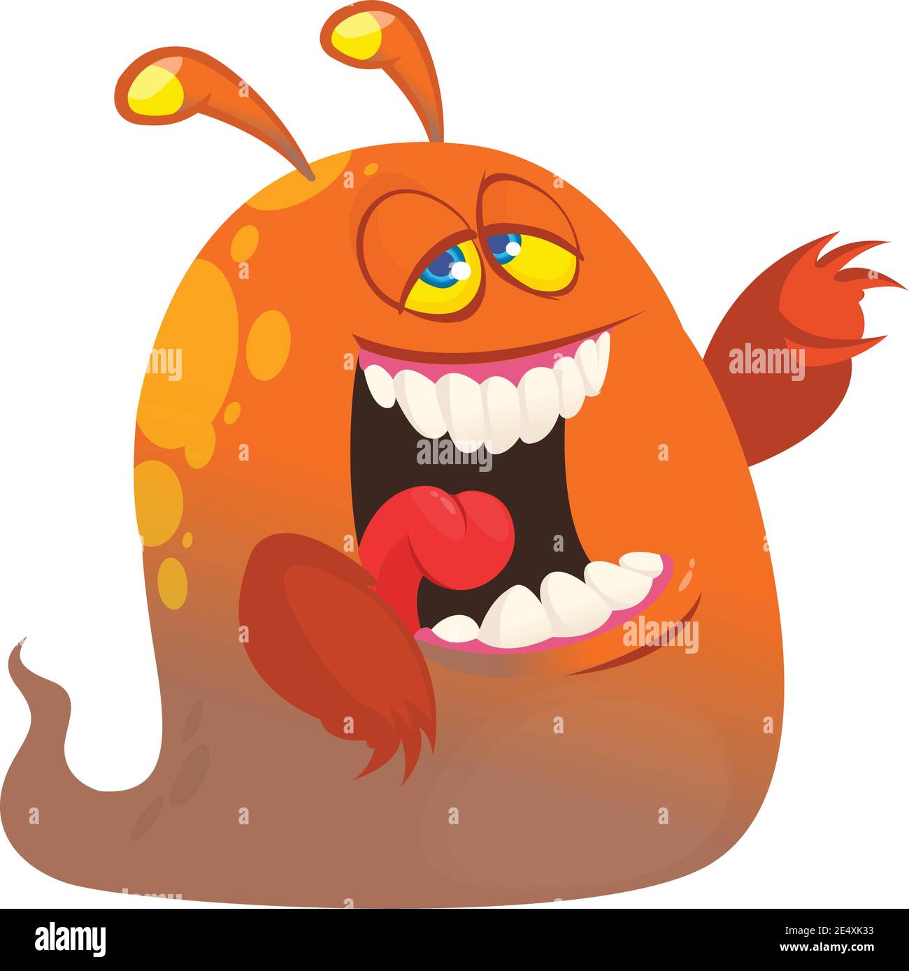 Funny cartoon tired monster with funny face expression. Vector Halloween  illustration Stock Vector Image & Art - Alamy