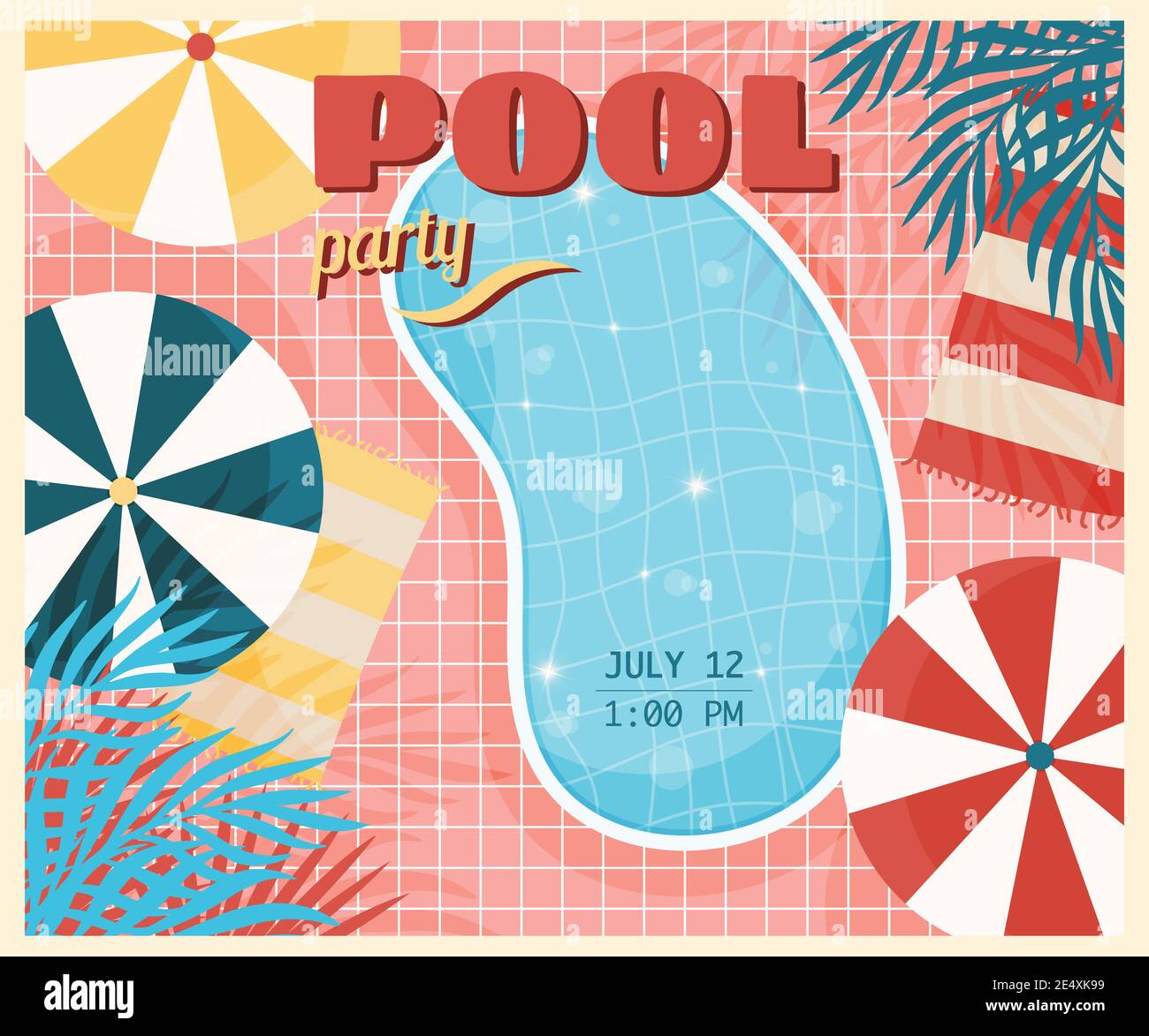 Pool party bikini Stock Vector Images - Alamy