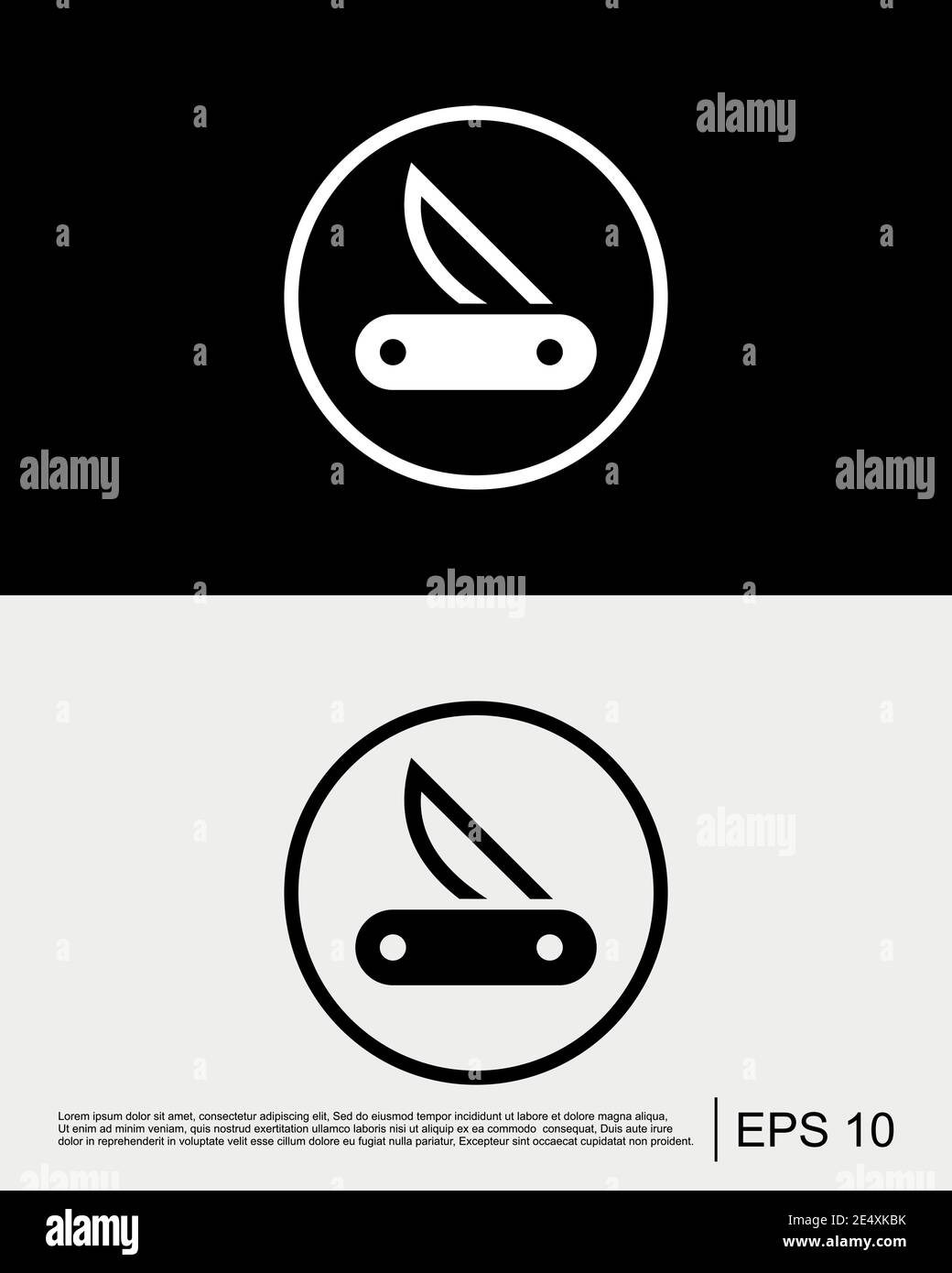 Pocket Knife Icon Template Stock Vector
