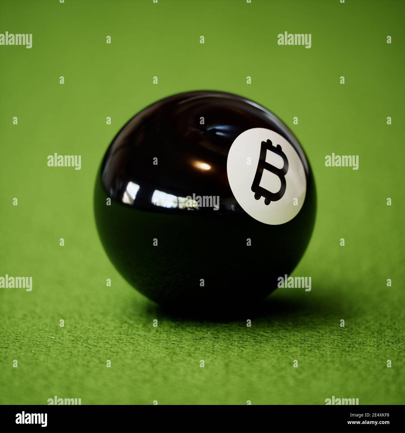 Snooker 8 pool ball Bitcoin concept. 3d rendering illustration Stock Photo