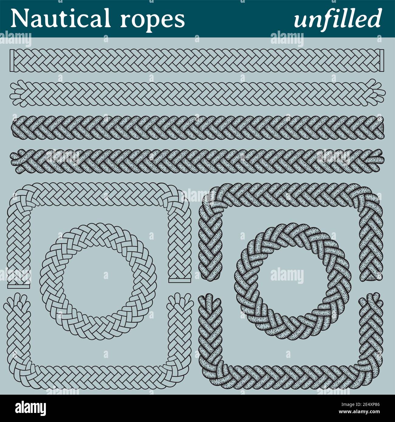 Inner Rops 4 different brushes of nautical ropes with the interior without ...