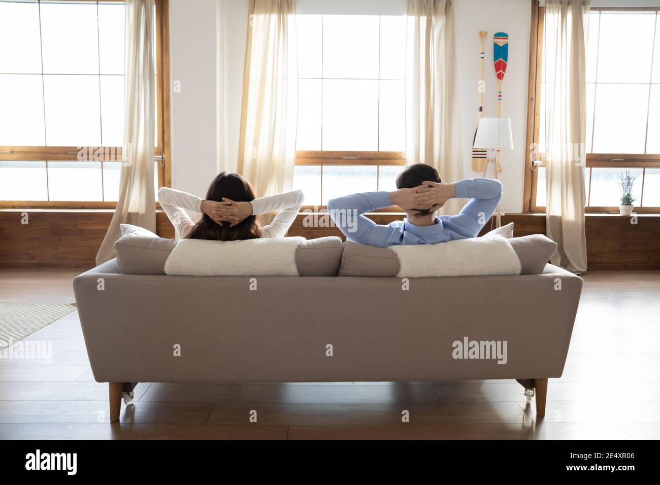 Husband wife sleep couch hires stock photography and images Alamy