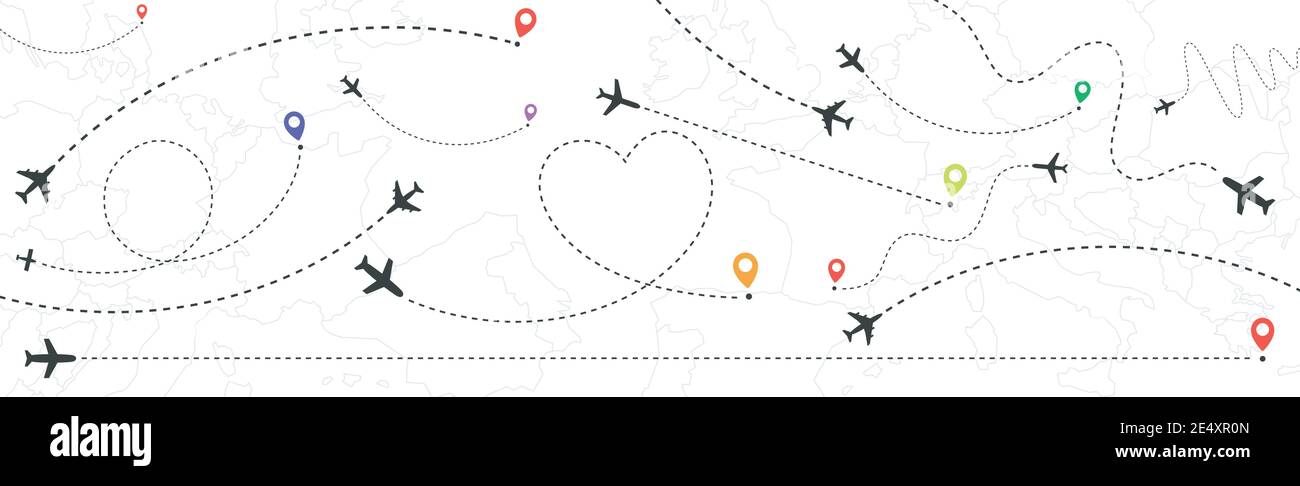 Different routes on map hi-res stock photography and images - Alamy