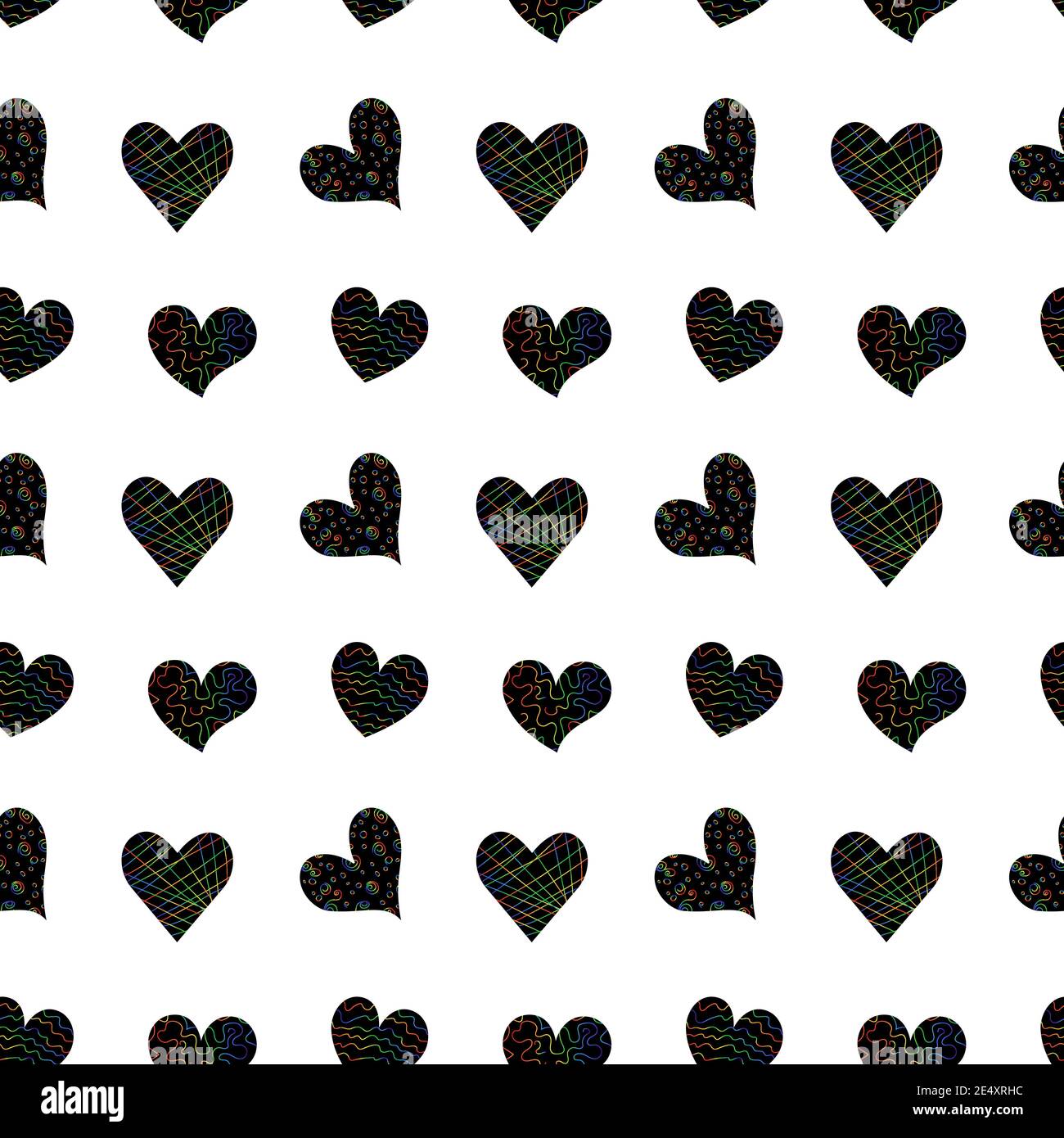 Valentine's day, black hearts seamless pattern Stock Vector Image & Art ...