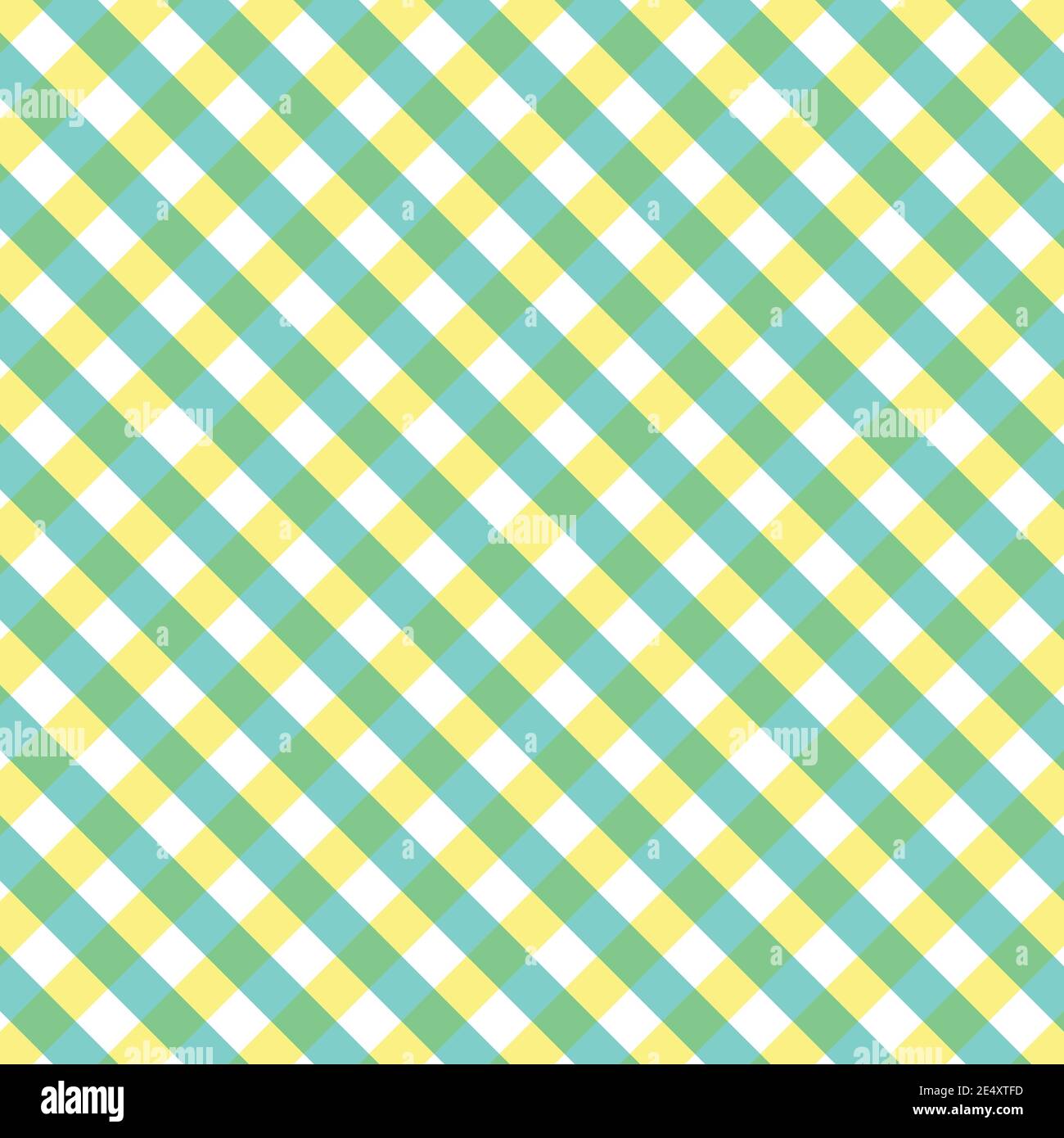 Yellow green blue gingham seamless pattern background Stock Vector