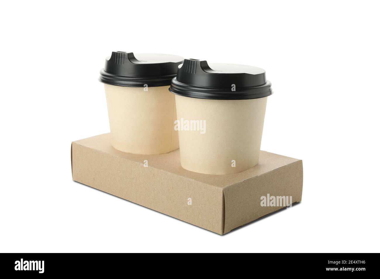 Blank paper cups isolated on white background Stock Photo - Alamy