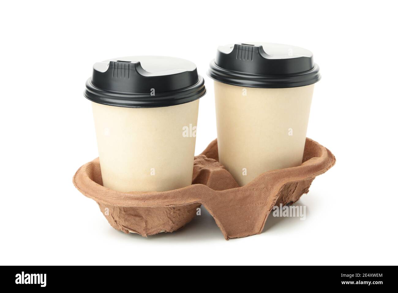 Blank paper cups isolated on white background Stock Photo - Alamy