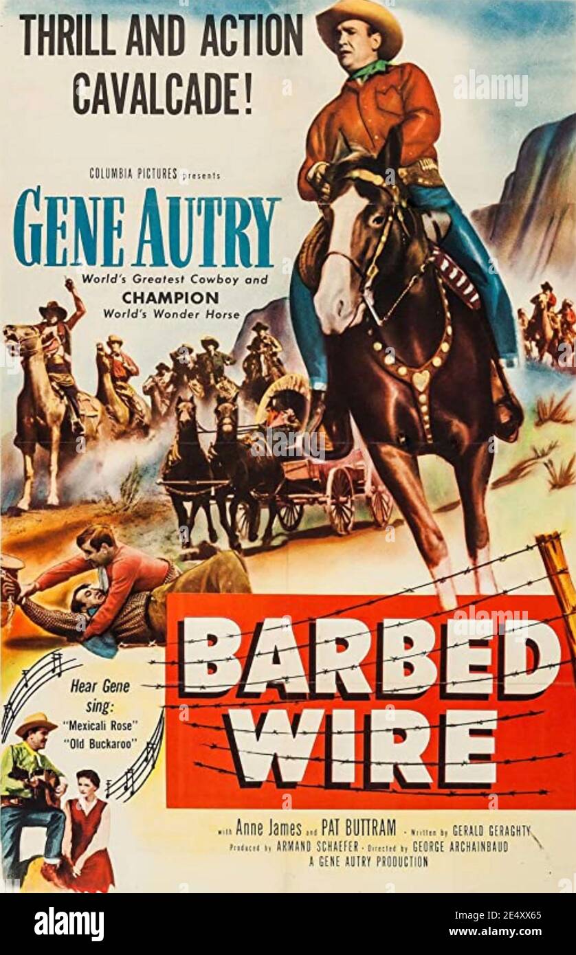 BARBED WIRE 1952 Columbia Pictures film with Gene Autry and Champion Stock Photo