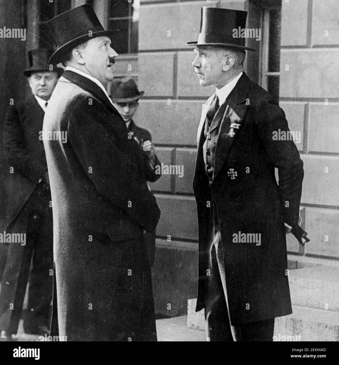 FRANZ von PAPEN (1879-1969) Prussian nobleman and Chancellor of Germany with Adolf Hitler at the 1933 'Commemoration of Heroes Day' Stock Photo