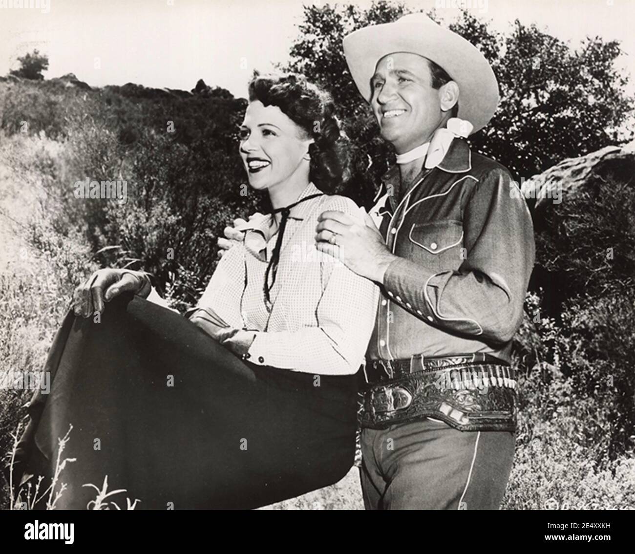 THE BLAZING SUN 1950 Columbia Pictures film with Gene Autry and Lynne Roberts (Mary Hart) Stock Photo