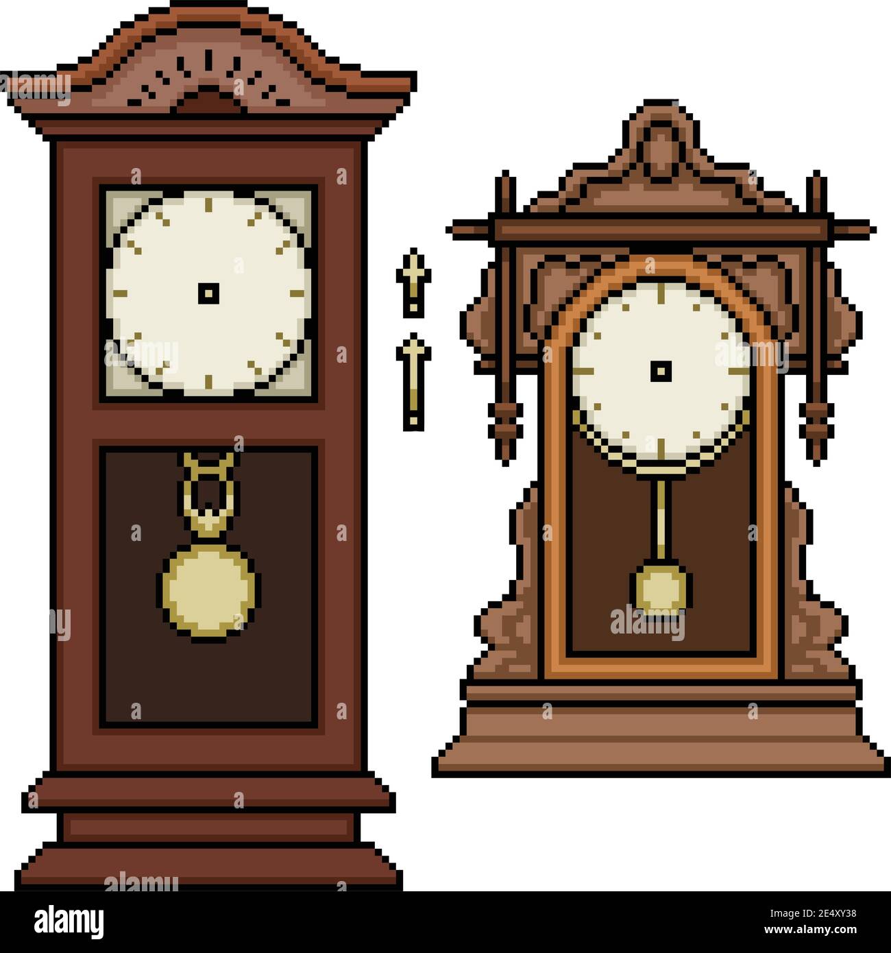 pixel art set isolated antique clock Stock Vector Image & Art Alamy