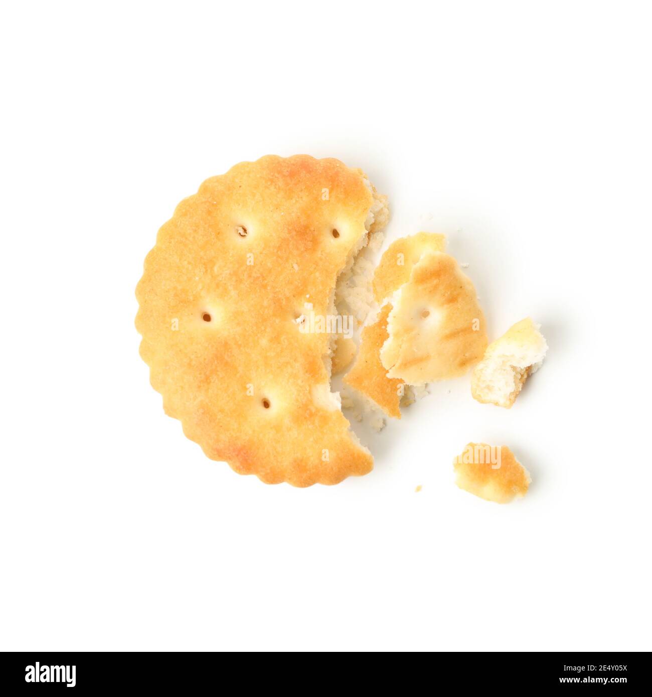 Tasty cracker biscuit isolated on white background Stock Photo