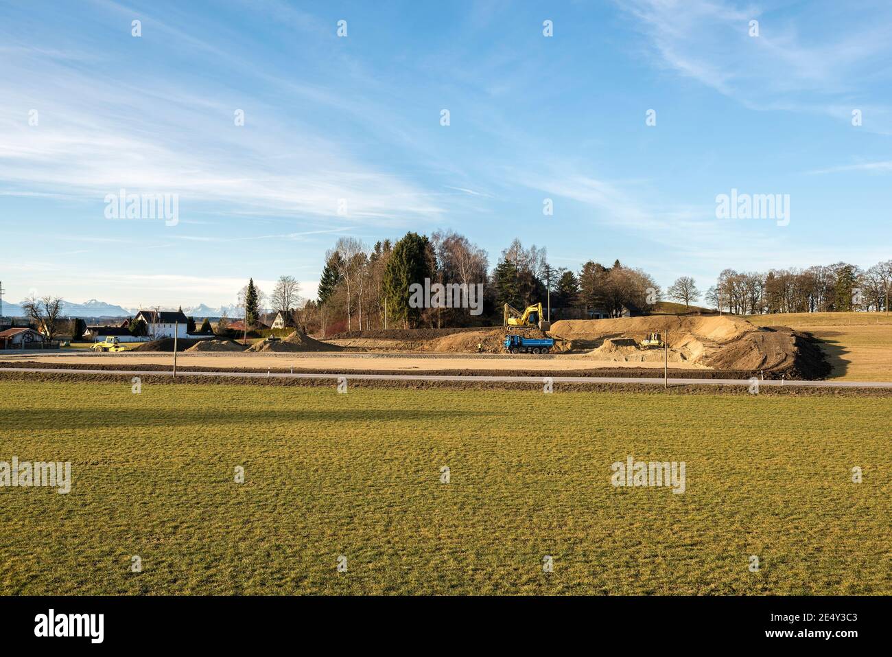 Fächenversiegelung im ländlichen Raum Stock Photo