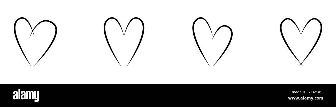 Black heart icons set vector Stock Vector Image & Art - Alamy