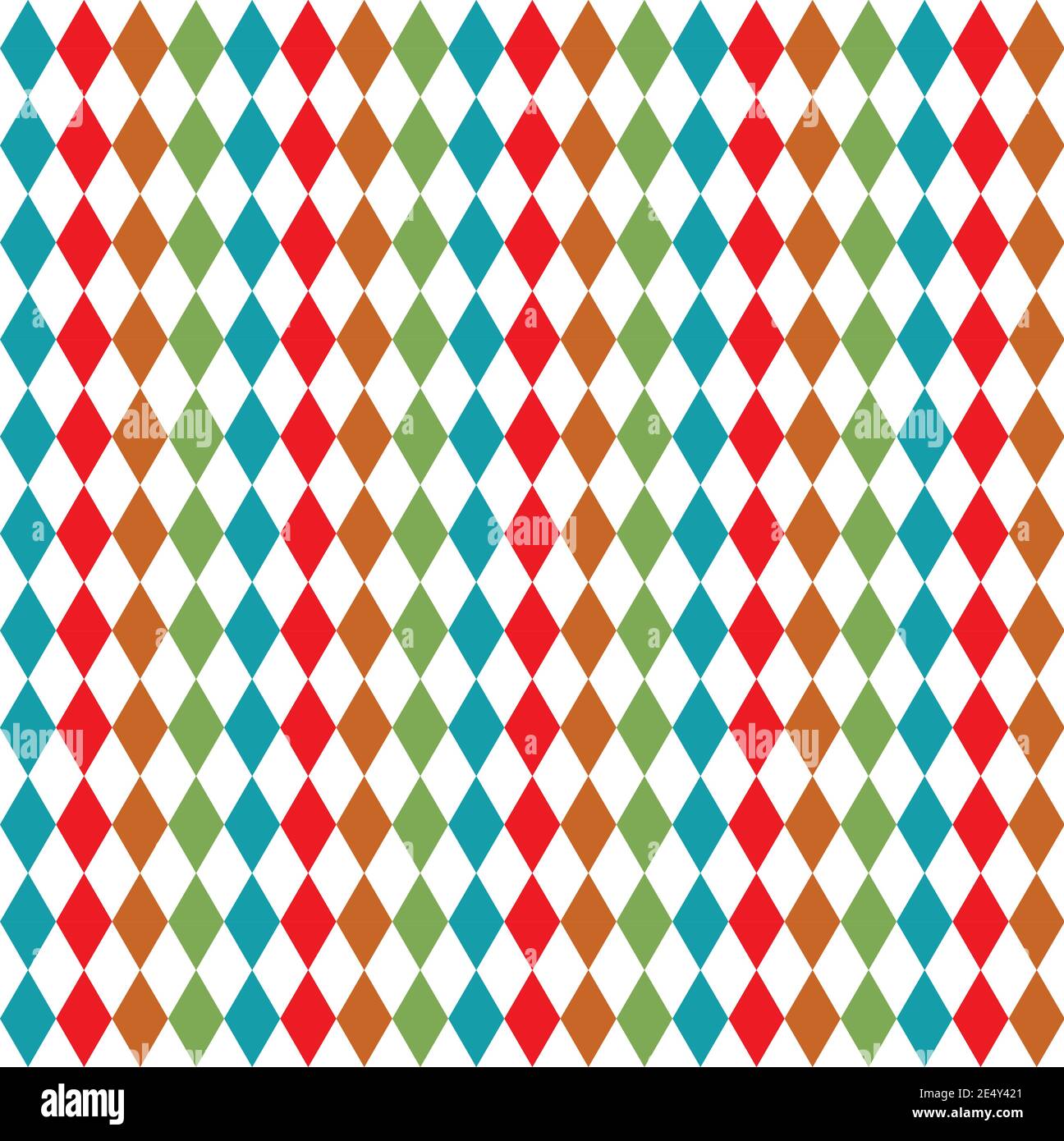 Colorful diamond seamless pattern on white background Stock Vector