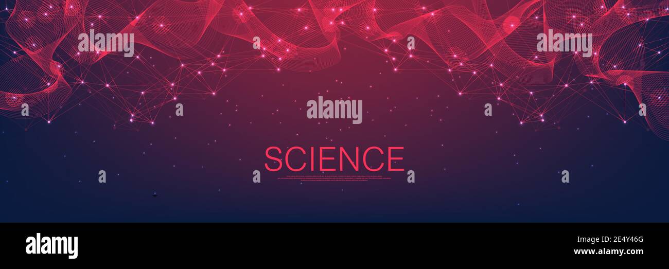 Technology abstract lines and dots connection background. Connection digital data and big data concept. Digital data visualization. Vector Stock Vector