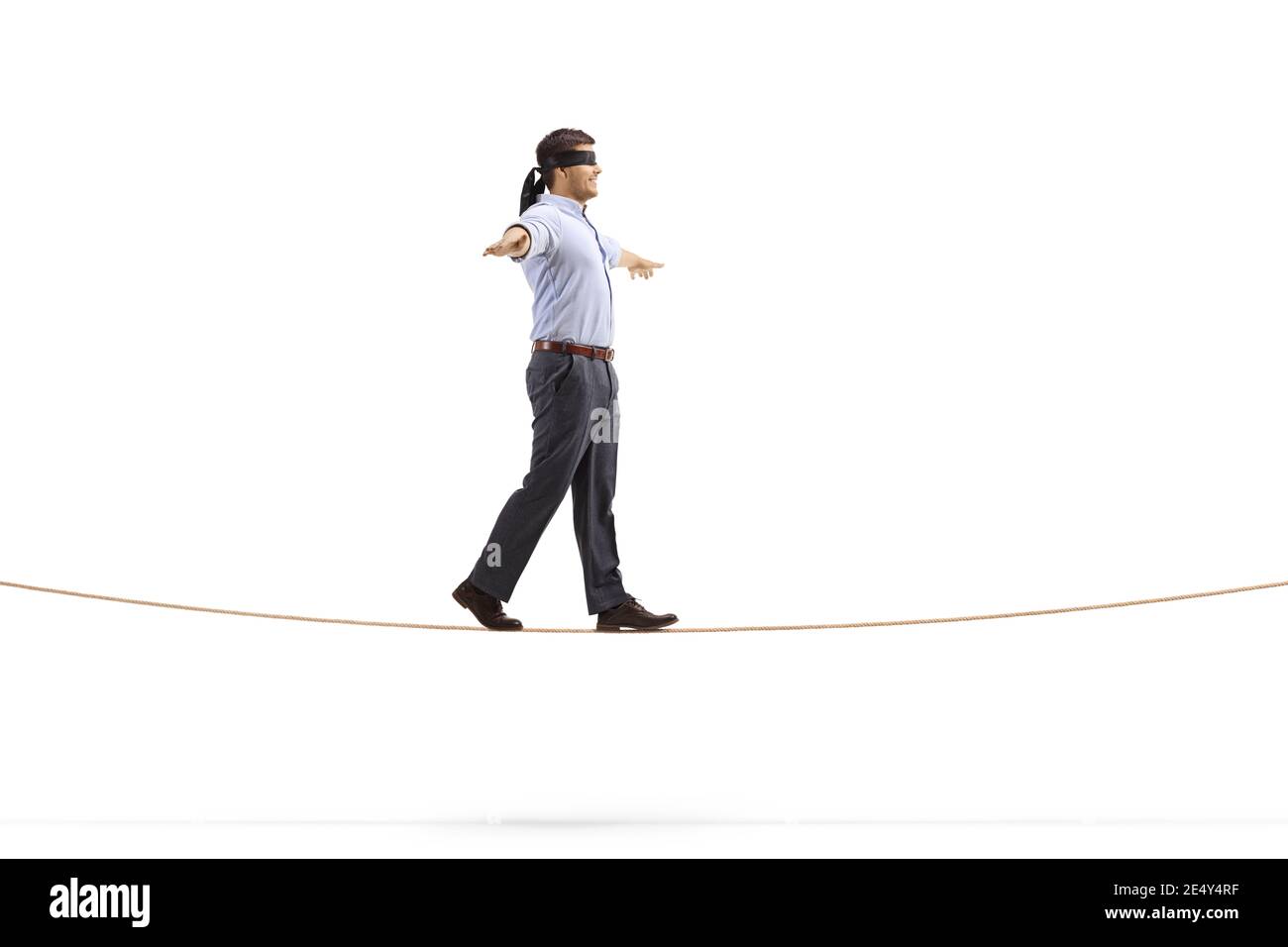 Blindfolded Man Stretching His Arms Out Walking Through Many Question Marks  Stock Photo - Download Image Now - iStock