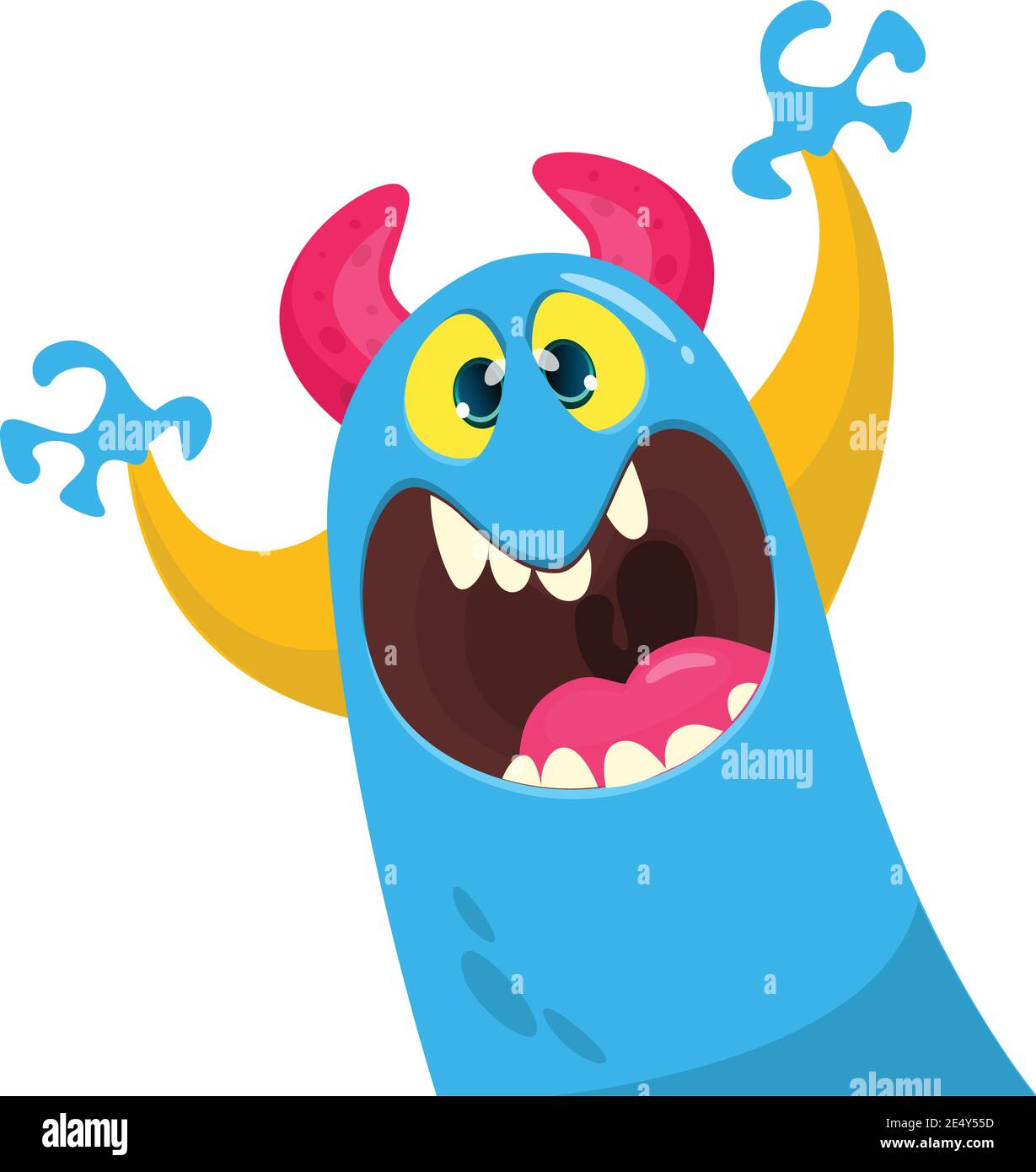 Cartoon blob monster. Halloween vector illustration of excited monster  Stock Vector Image & Art - Alamy