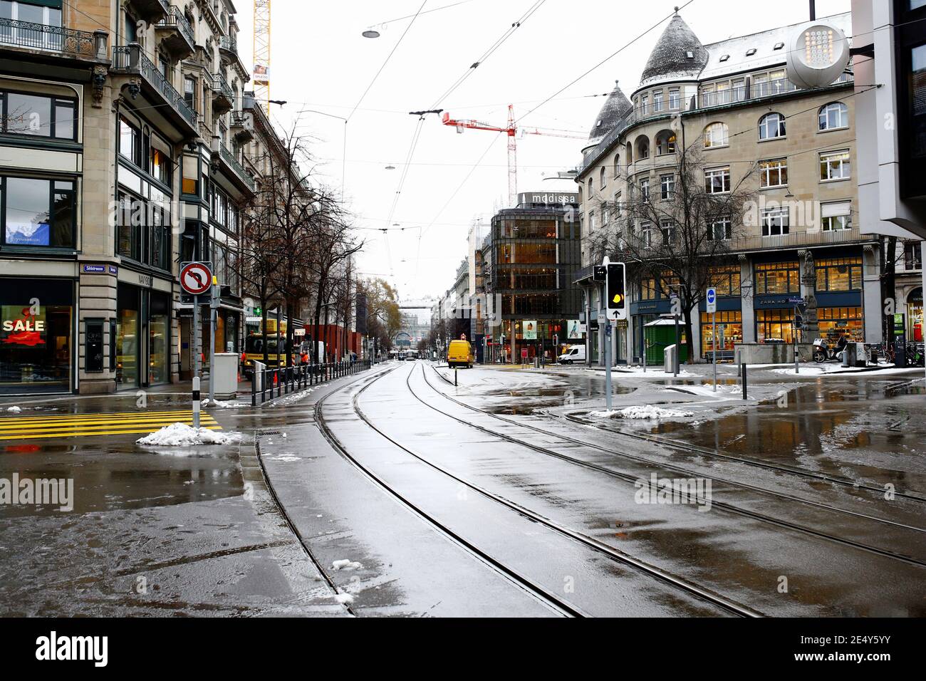 A View Shows The Bahnhofstrasse Shopping Street During A Partial Lockdown As The Spread Of The Coronavirus Disease Covid 19 Continues In Zurich Switzerland January 25 2021 Reuters Arnd Wiegmann Stock Photo Alamy