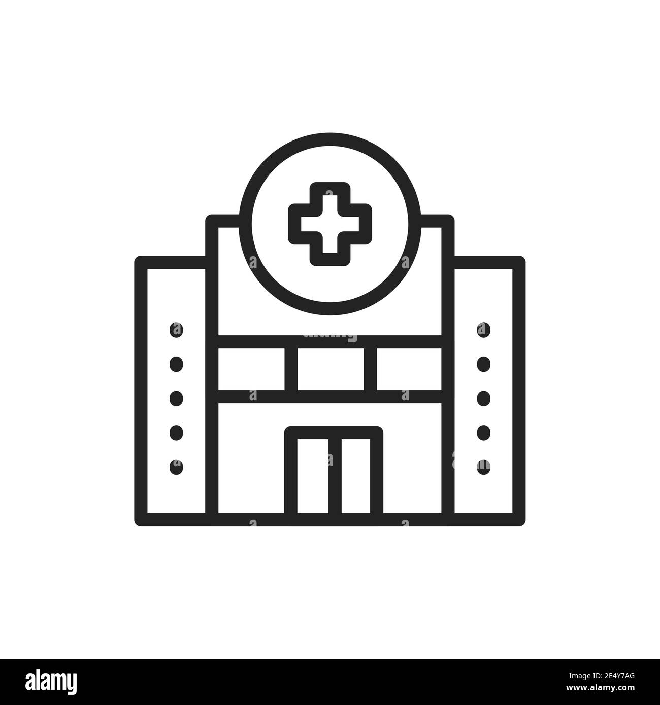 Hospital color line icon. Isolated vector element. Stock Vector
