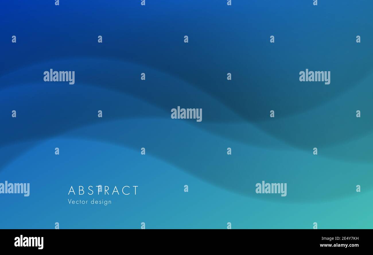 Abstract blue background with curves and waves forming water texture ...