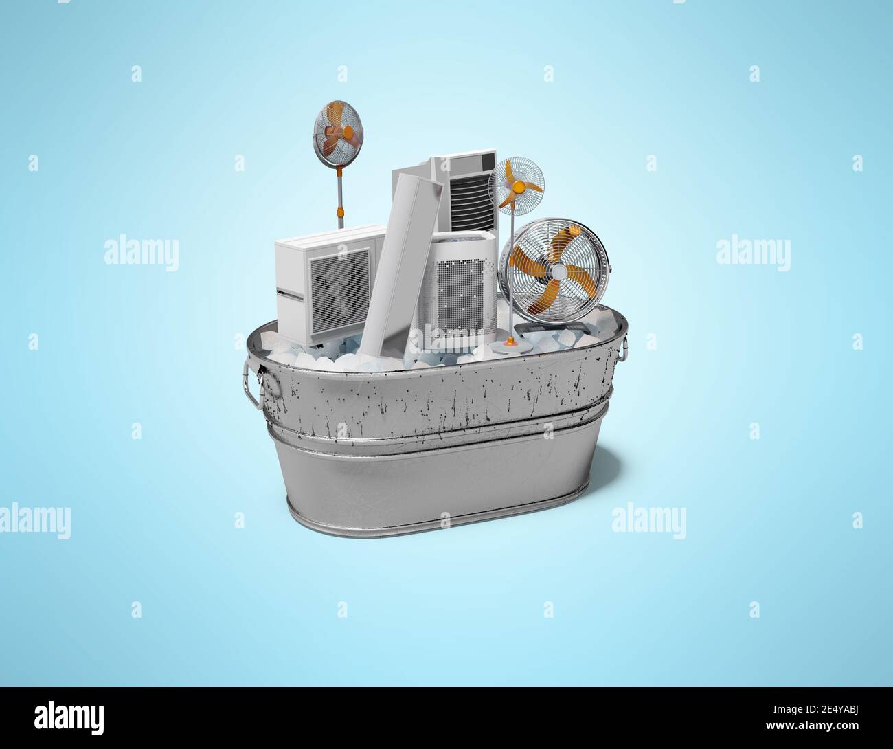 3d rendering concept of air conditioning and refrigeration appliances