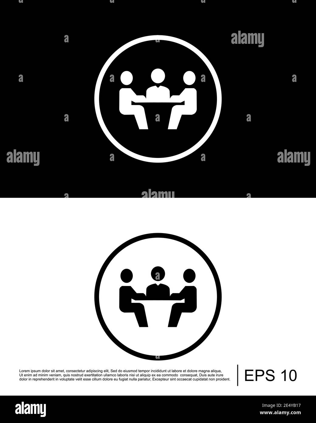 Business, meeting, table icon Stock Vector