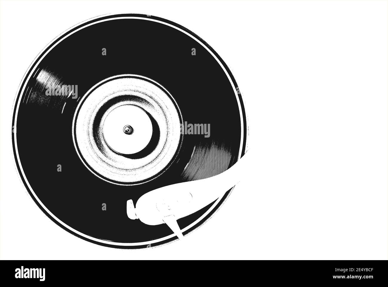 illustration in pop style of a vinyl on a turntable Stock Photo