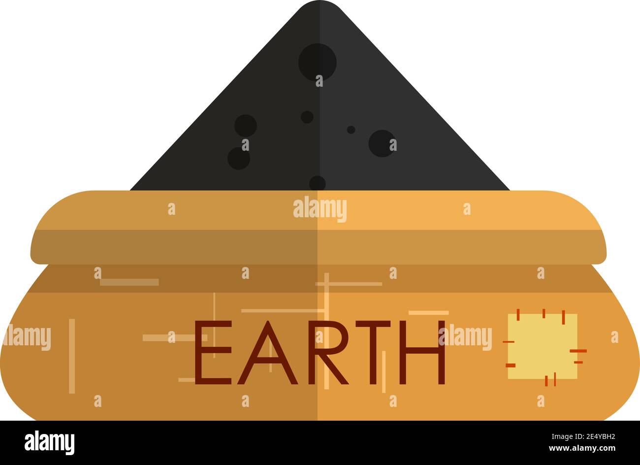 Bag with soil for plant growth, flat vector isolated illustration ...