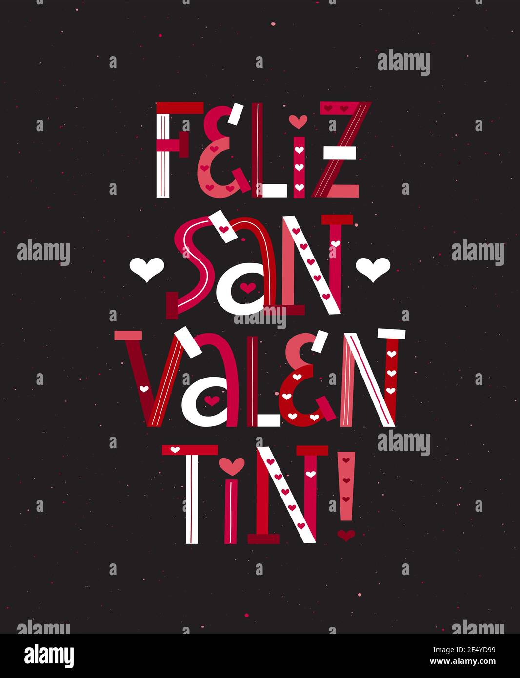 Feliz dia de San Valentin spanish lettering - Happy Valentines Day. Vector  text and symbols of love with rose paper heart for Valentine's Day banner  Stock Vector Image & Art - Alamy