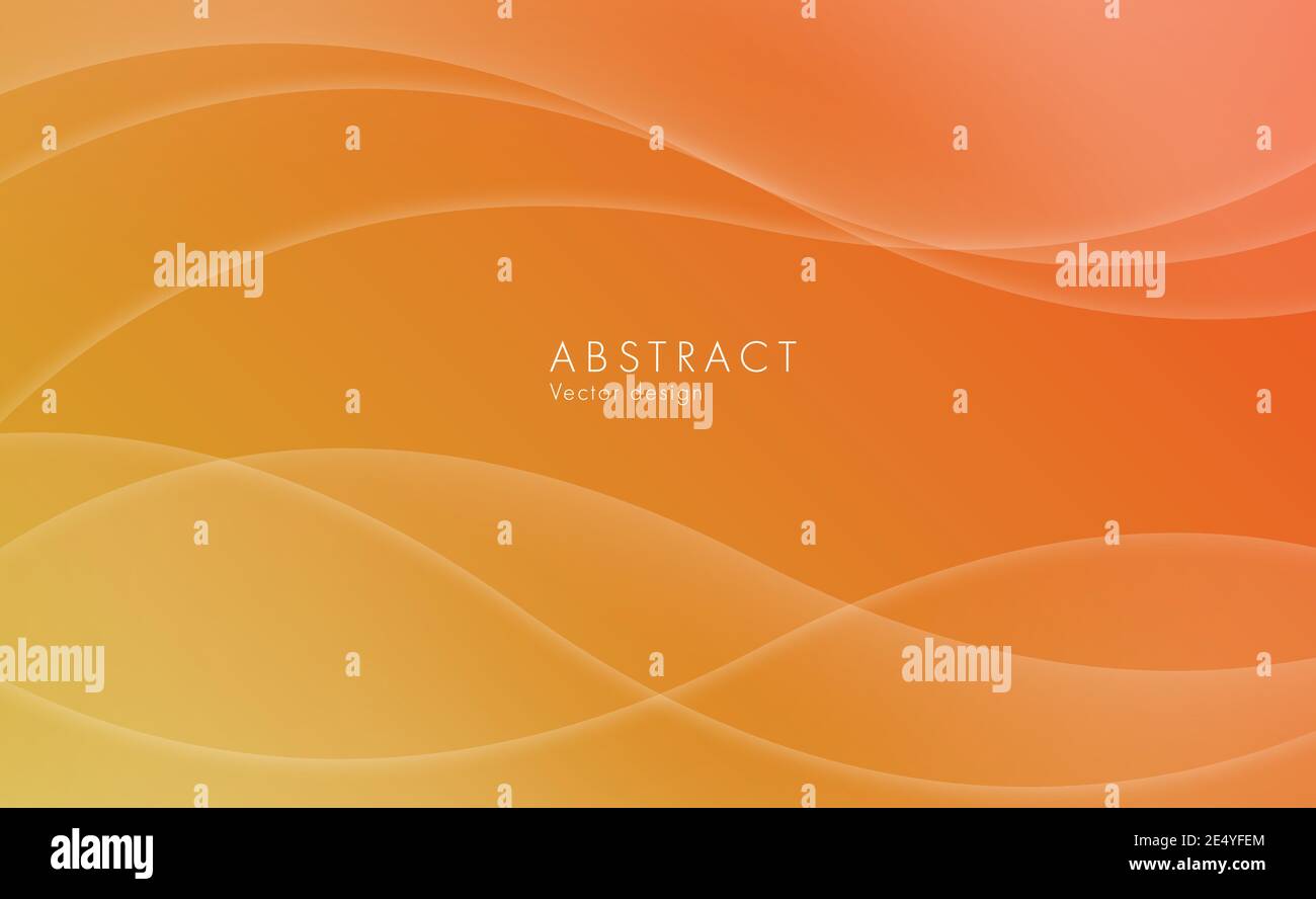 Abstract orange background, random waves forming trensparent shapes Stock Vector