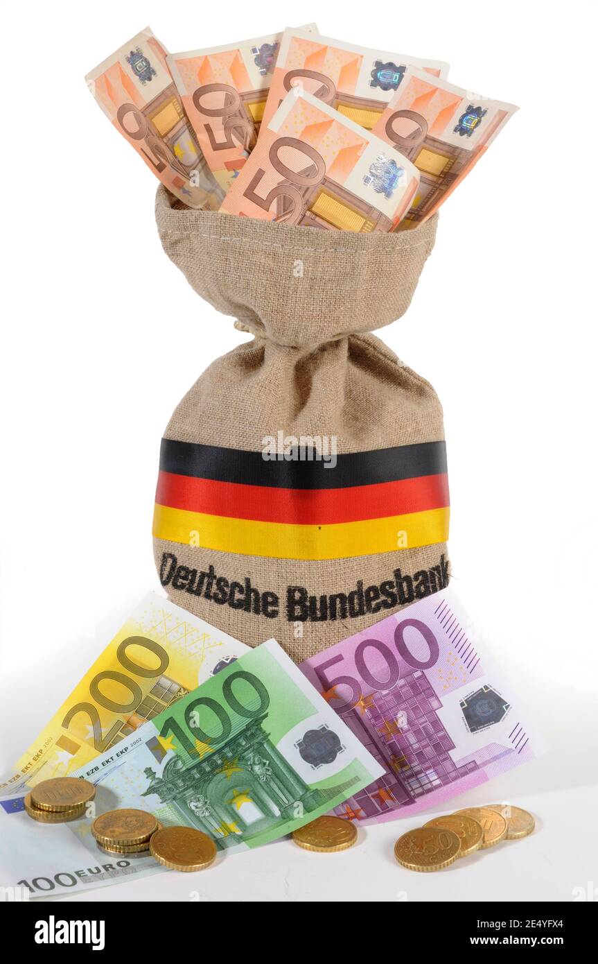 money bag of german bank Stock Photo Alamy