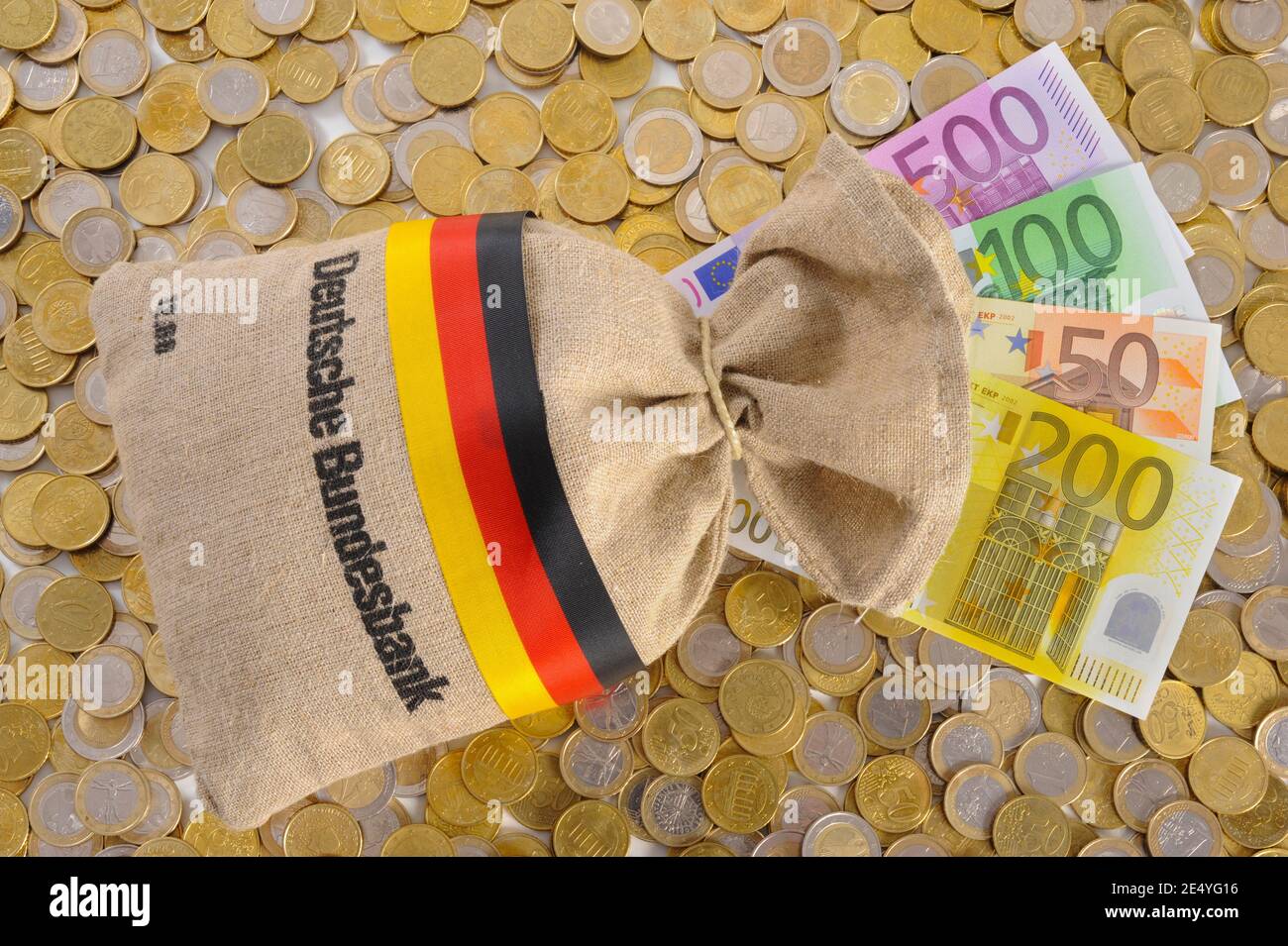 money bag of german bank Stock Photo Alamy