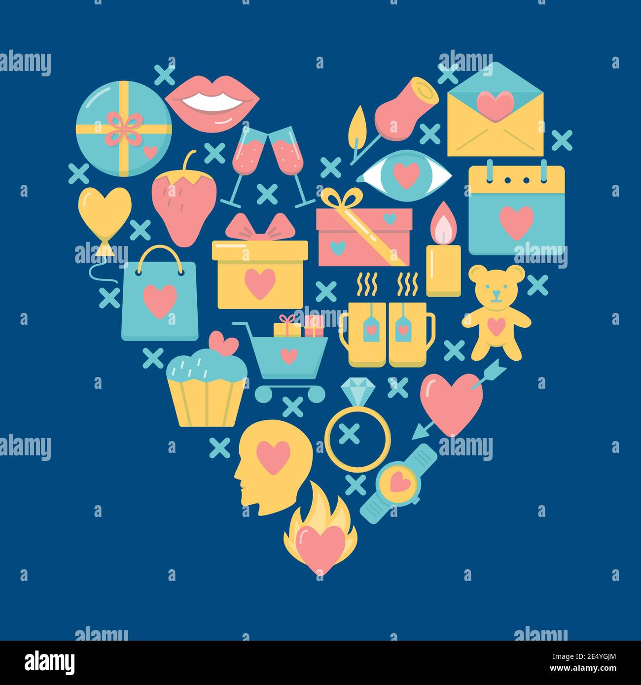 Free Vector  Flat valentine's day stickers collection
