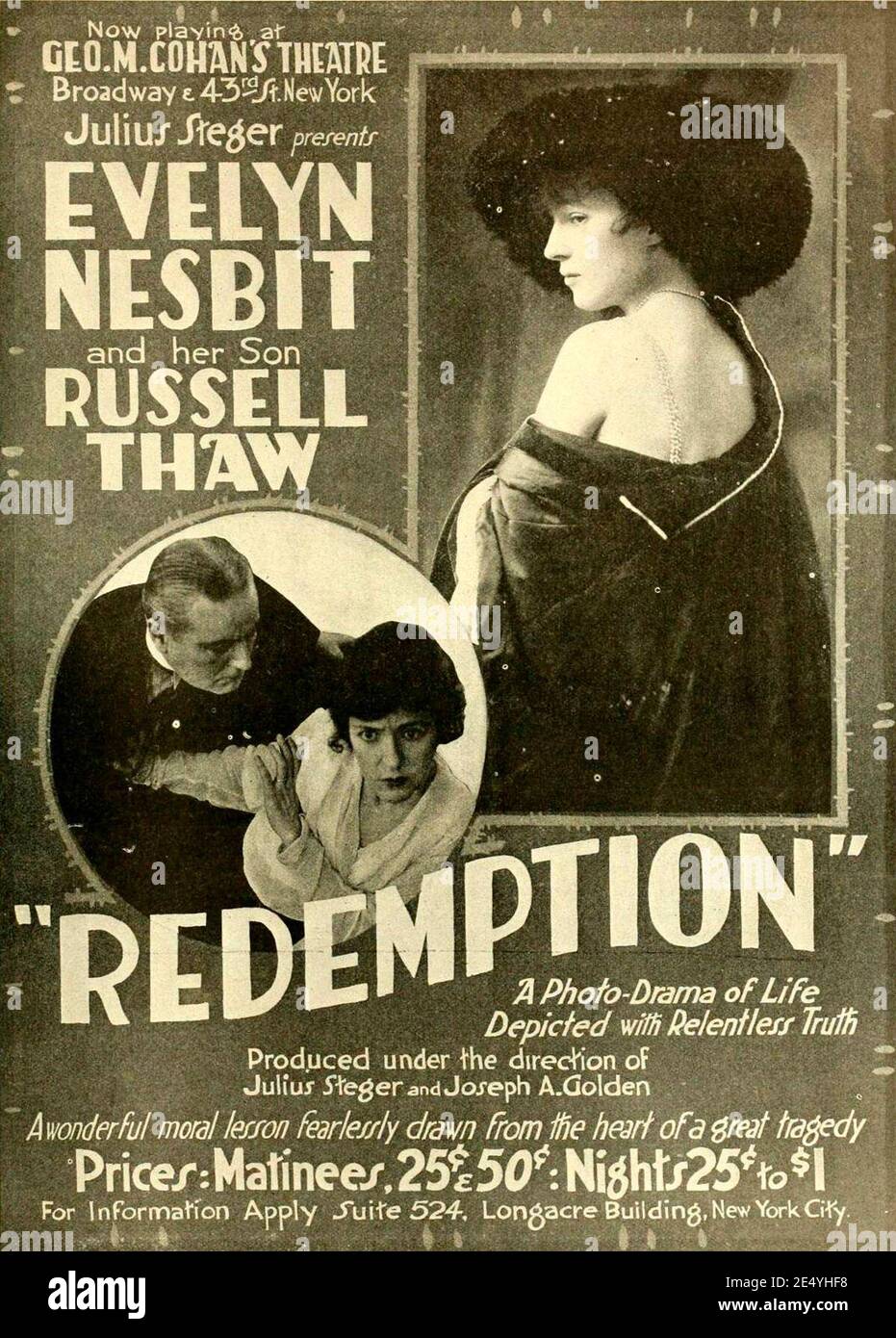 Advertisement in Moving Picture World for the film Redemption (1917), June 1917 Stock Photo